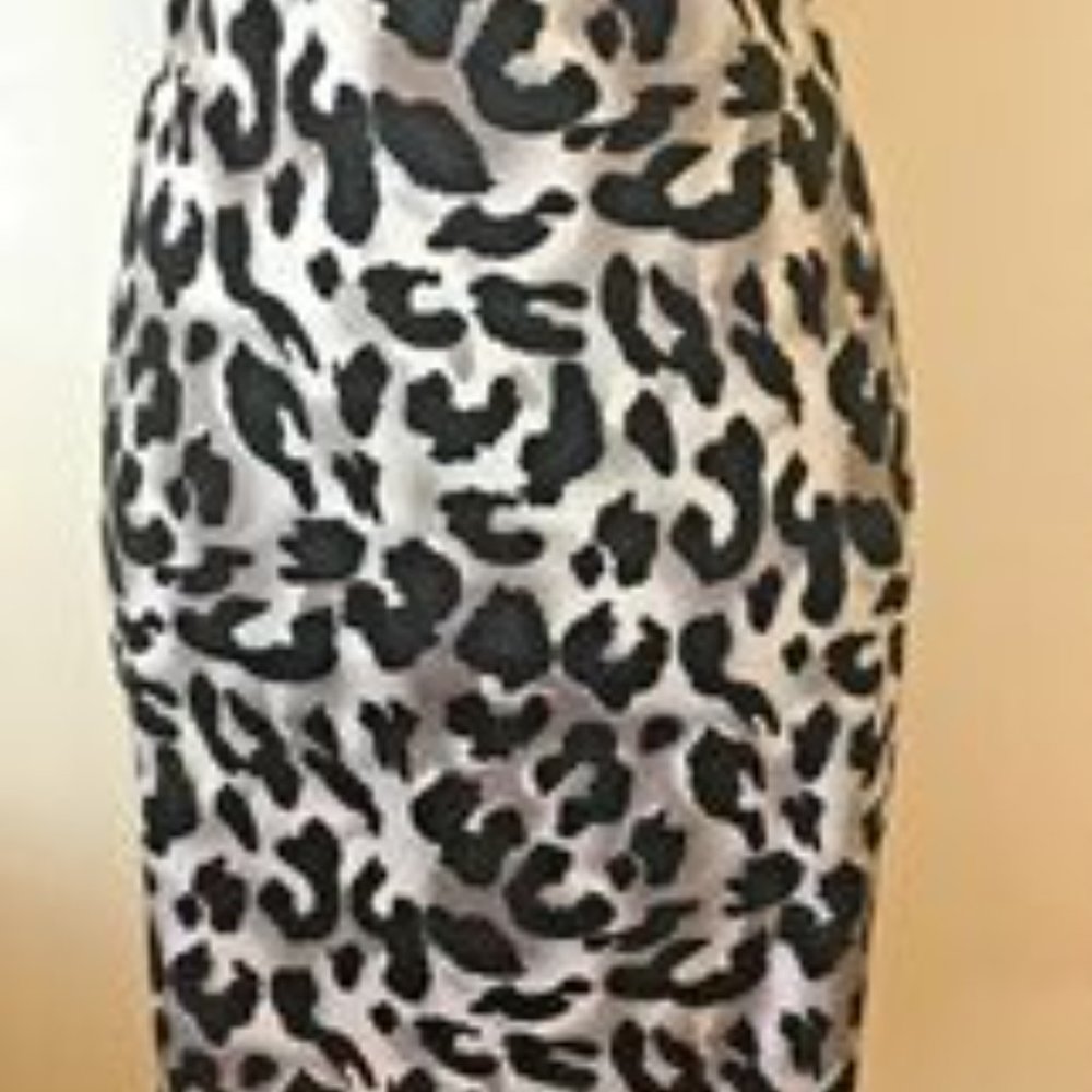Cache Leopard Print Cotton Blend Lined Straight S… - image 1